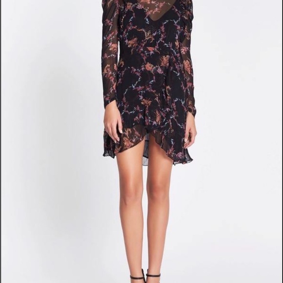 IRO Loxie floral print chiffon mini ruffle dress - Picture 3 of 10